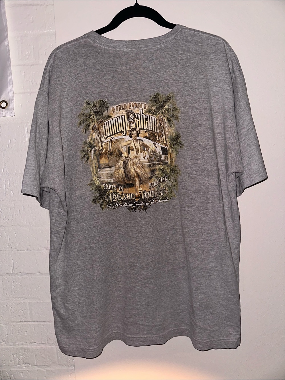 Tommy Bahama Gray Short-Sleeve Tee with Island Graphic